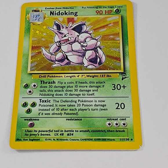 Nidoking 11/130 Base Set 2 Holo Pokemon Card Rare MP - Picture 3 of 8